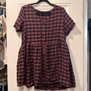 Wild Fable Plaid Mini Dress in Black and Purple